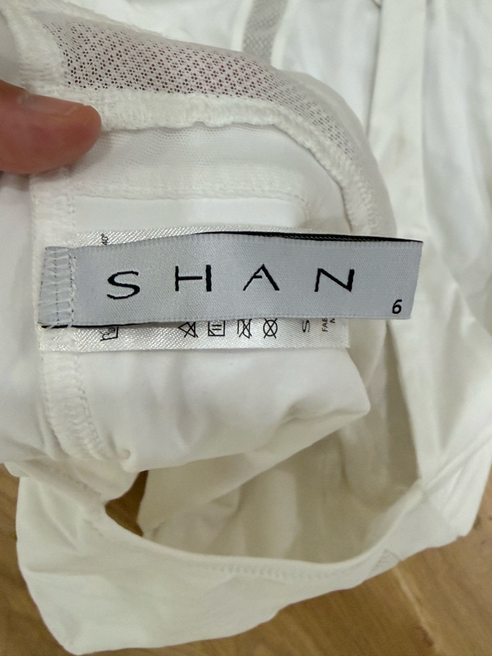 Neiman Marcus Shan White High-Neck One-Piece Swimsuit Size 6 - Picture 6 of 6